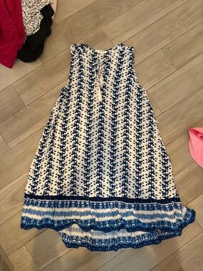 beachlunchlounge Blue and White Printed Maxi Dress